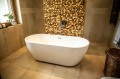 Freistehende Standbadewanne Badewanne Acryl 170 x 77 cm Ab- und Überlauf Click Clack Elena + ABLAGE BADEWANNENBRETT