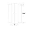 Duschkabine Dusche Viereck Klarglas 90 x 90 x 190 cm Stylio+ Duschwanne Grando Plus 90 x 90 cm