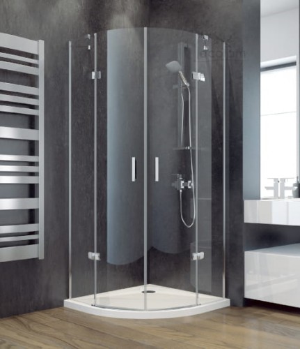 Duschkabine Viertelkreis Dusche Viva 90 x 90 x 195 cm transparentes Glas