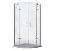 Duschkabine Viertelkreis Dusche Viva 90 x 90 x 195 cm transparentes Glas