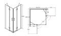 Duschkabine Viereck Dusche Viva 80 x 80 x 195 cm transparentes Glas Schwingtür