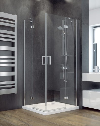 Duschkabine Viereck Dusche Viva 80 x 80 x 195 cm transparentes Glas Schwingtür