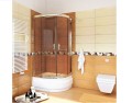 Duschkabine für tiefe Duschwanne Viertelkreis Klarglas 80 x 80 x 170 cm R55 Stylio