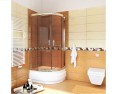 Duschkabine für tiefe Duschwanne Viertelkreis Klarglas 90 x 90 x 170 cm R55 Stylio