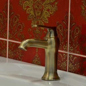 Waschtischarmatur Armatur Art Deco Antik Bronze Retro + Click Clack GRATIS