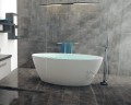 Freistehende Badewanne 160 x 80 cm Ablauf Click Clack Mineralguss Siena