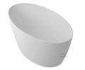 Freistehende Badewanne 160 x 80 cm Ablauf Click Clack Mineralguss Siena