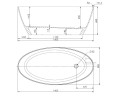 Freistehende Badewanne 160 x 80 cm Ablauf Click Clack Mineralguss Siena