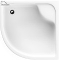 Duschwanne Viertelkreis Dante mit Sitz 80x80 x 41 x 28 cm R55 zum Verfliesen Siphon Click Clack
