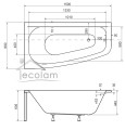 Badewanne Eckbadewanne Luna 150x80 cm links