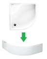 Duschwanne Viertelkreis Go Baby mit Sitz 80x80 cm Siphon Click Clack Schürze