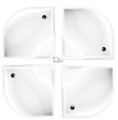 Duschwanne Viertelkreis Go Baby mit Sitz 90x90 cm Siphon Click Clack