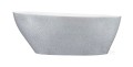 Freistehende Badewanne 160 x 70 cm Ablauf Click Clack Mineralguss Goya Design silbern silver glamour Luxus