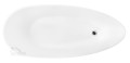 Freistehende Badewanne 160 x 70 cm Ablauf Click Clack Mineralguss Goya Design silbern silver glamour Luxus