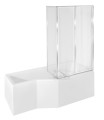 Badewannenabtrennung Faltwand Duschabtrennung 3-teilig H 140 cm Glas Ambition Premium 3