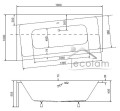 Eckbadewanne Infinity 160 x 100 cm links Abmessung