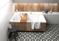 Badewanne Rechteck Classic 140 x 70 cm Ablage Badewannenbrett Bambus