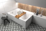 Badewanne Rechteck Classic 170 x 70 cm Ablage Badewannenbrett Bambus