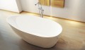 Freistehende Badewanne 160 x 70 cm Ablauf Click Clack Mineralguss Goya - Bambus Ablage