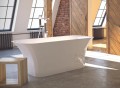 Freistehende Badewanne 160 x 70 cm Ablauf Click Clack Mineralguss Assos