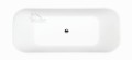 Freistehende Badewanne + Ablage Badewannenbrett BAMBUS 160 x 70 cm Ablauf Click Clack Mineralguss Assos