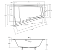 Badewanne Eckbadewanne Intima Duo 170 x 125 cm links optional Kopfstütze