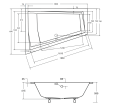 Badewanne Eckbadewanne Intima Duo 180 x 125 cm links optional Kopfstütze