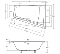 Badewanne Eckbadewanne Intima Duo 180 x 125 cm rechts optional Kopfstütze