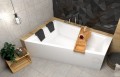 Badewanne Eckbadewanne Intima Duo + Bambus Ablage 180 x 125 cm links optional Kopfstütze