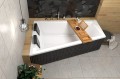 Badewanne Eckbadewanne Intima Duo + Bambus Ablage 180 x 125 cm links optional Kopfstütze