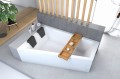Badewanne Eckbadewanne Intima Duo + Bambus Ablage 170 x 125 cm links optional Kopfstütze
