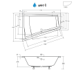 Badewanne Eckbadewanne Intima Duo + Bambus Ablage 170 x 125 cm links optional Kopfstütze