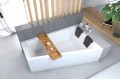 Badewanne Eckbadewanne Intima Duo + Bambus Ablage 170 x 125 cm rechts optional Kopfstütze