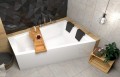 Badewanne Eckbadewanne Intima Duo + Bambus Ablage 170 x 125 cm rechts optional Kopfstütze