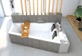 Badewanne Eckbadewanne Intima Duo + Bambus Ablage 170 x 125 cm rechts optional Kopfstütze