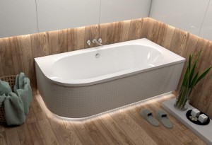 Badewanne Eckbadewanne Avita 180x80 cm rechts optional: Led-Verkleidung