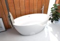 Freistehende Badewanne 160 x 80 cm Ablauf Click Clack Mineralguss Siena