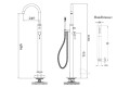 freistehende Standarmatur für Badewanne Wannenarmatur stehend mit Handbrause Gold Y1233GL