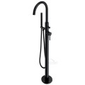 freistehende Standarmatur für Badewanne Wannenarmatur stehend mit Handbrause schwarz black Y1233BL