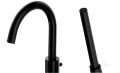 freistehende Standarmatur für Badewanne Wannenarmatur stehend mit Handbrause schwarz black Y1233BL