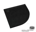 Duschwanne Viertelkreis Omega black 80x80 x5 flach R55 Stein Effekt schwarz