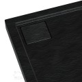 Duschwanne Viertelkreis Omega black 80x80 x5 flach R55 Stein Effekt schwarz