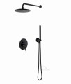 Unterputz Duschsystem Komplett Set Regendusche Y schwarz black