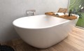 Freistehende Standbadewanne Badewanne Acryl 166 x 85 cm Ab- und Überlauf Click Clack Kira + ABLAGE BADEWANNENBRETT