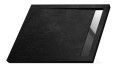 Duschwanne Duschtasse West 120x100 cm flach Rinne black Stein Effekt schwarz