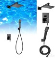 Unterputz Duschsystem Komplett Set Regendusche Darling schwarz black
