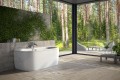 Vorwand-Badewanne freistehende Badewanne 170 x 75 cm Ablauf Click Clack Vista Ablage Badewannenbrett Bambus