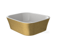 Aufsatzwaschbecken 50 x 40 cm Waschschale Glamour Mineralguss Assos gold Brokat