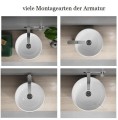 Aufsatzwaschbecken Moduo 35 cm Waschschale weiß rund Keramik