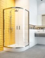 Duschkabine Dusche Viertelkreis transparent Klarglas 90 x 90 x 185 cm R55 Funkia